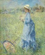 Pierre Auguste Renoir Femme cueillant des Fleurs oil painting artist